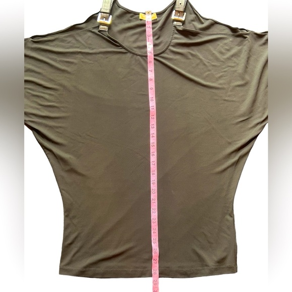 Michael Kors Cold Shoulder Scoop Neck Oversized Long Sleeve Silky Black Top Sz L - Picture 5 of 10